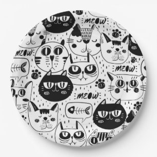 Cat Pattern Paper Plates