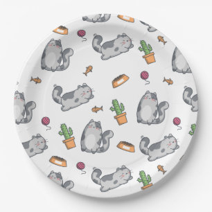 Cat Pattern Paper Plates