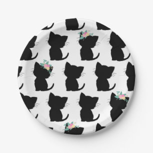 Cat pattern paper plates