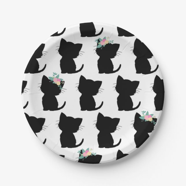 Cat pattern paper plates (Front)