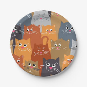 Cat pattern paper plates