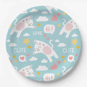 Cat Pattern Paper Plates