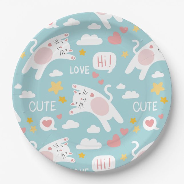 Cat Pattern Paper Plates (Front)
