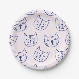 Cat pattern paper plates