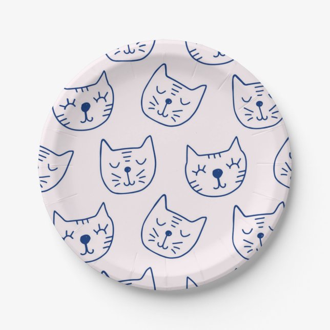 Cat pattern paper plates (Front)