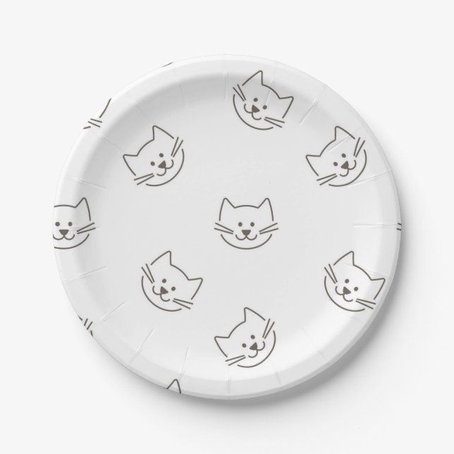 Cat pattern paper plates (Front)