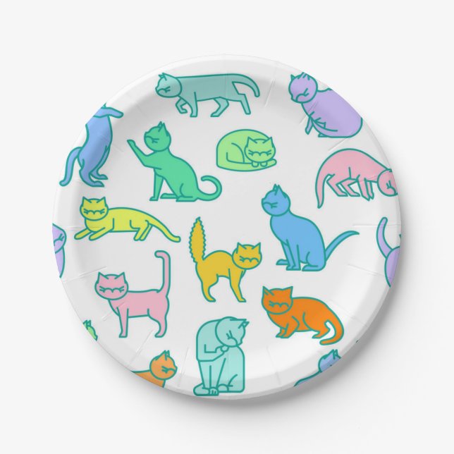 Cat pattern paper plates (Front)