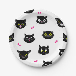 Cat pattern paper plates