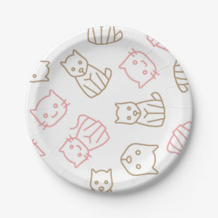 Cat pattern paper plates