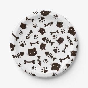 Cat pattern paper plates