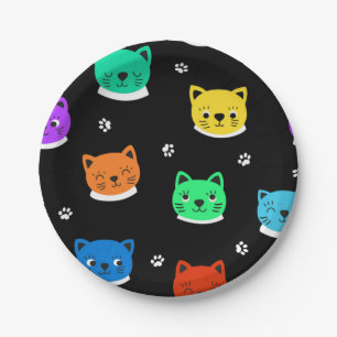 Cat pattern paper plates