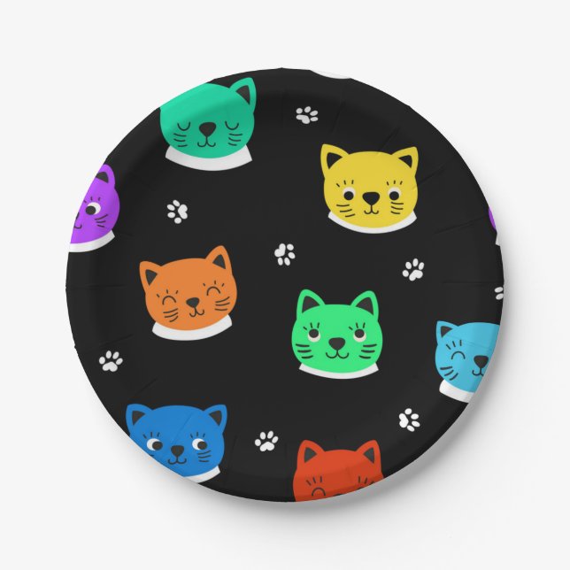 Cat pattern paper plates (Front)