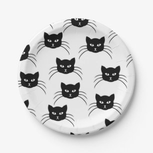 Cat pattern paper plates