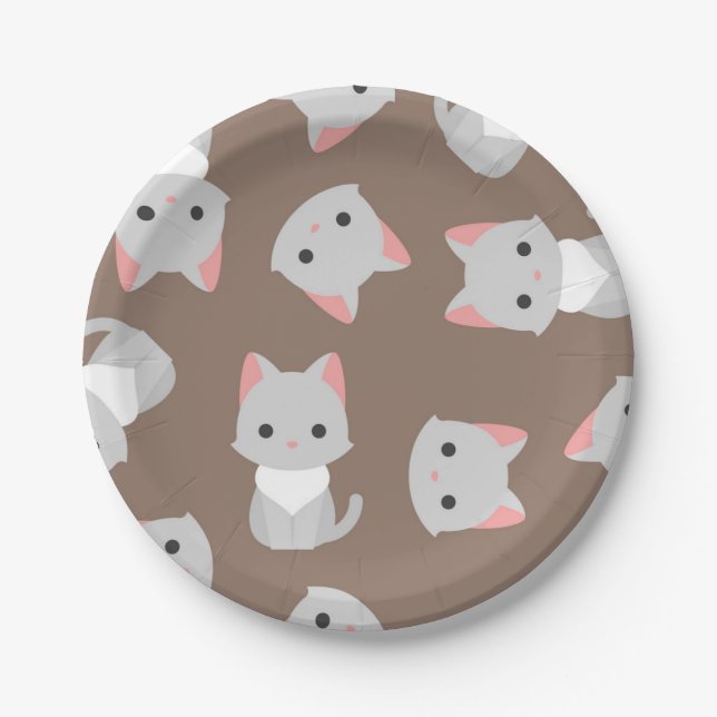 Cat pattern paper plates (Front)
