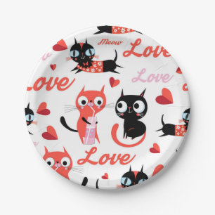 Cat pattern paper plates