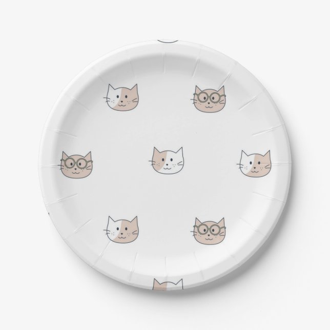 Cat pattern paper plates (Front)