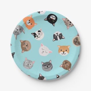 Cat pattern paper plates