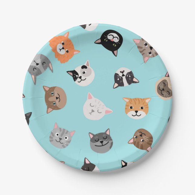 Cat pattern paper plates (Front)