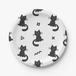 Cat pattern paper plates