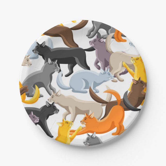 Cat pattern paper plates (Front)