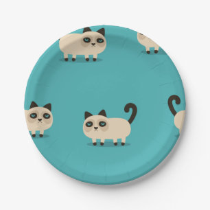 Cat pattern paper plates