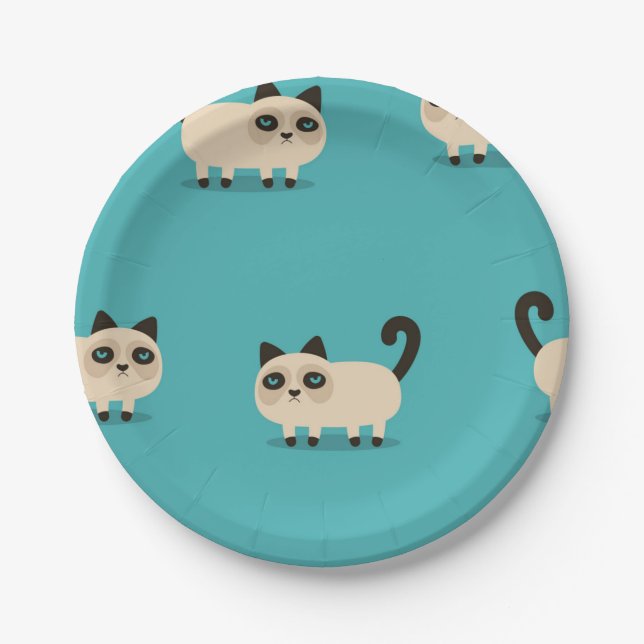 Cat pattern paper plates (Front)