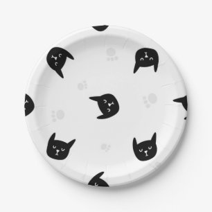 Cat pattern paper plates