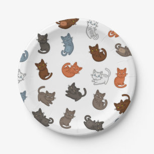 Cat pattern paper plates