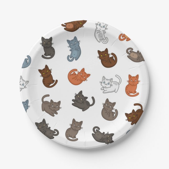 Cat pattern paper plates (Front)