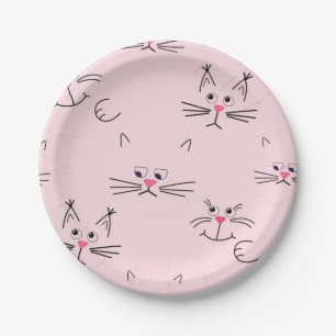 Cat pattern paper plates