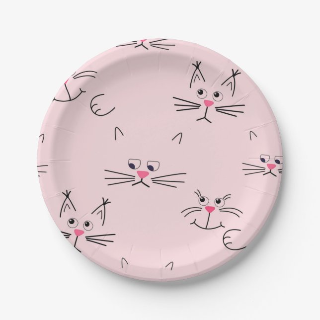 Cat pattern paper plates (Front)