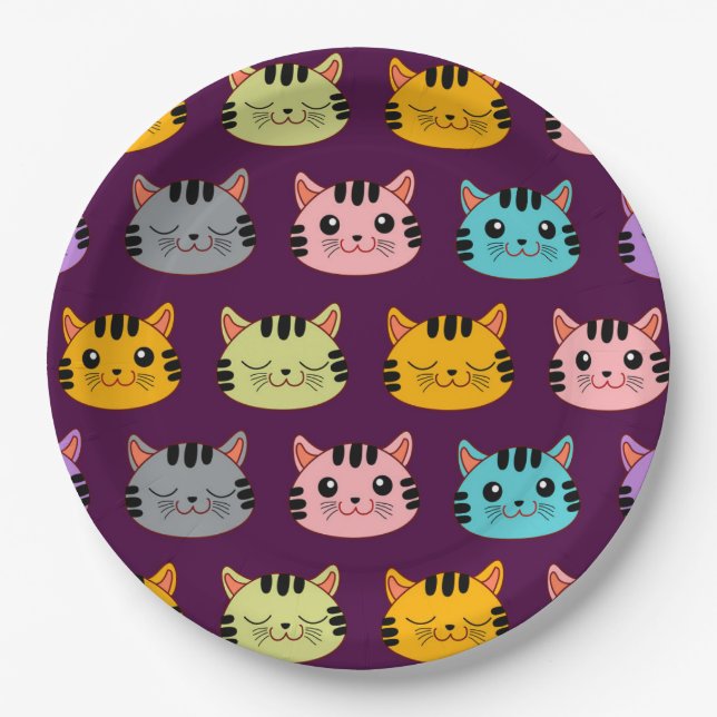Cat Pattern Paper Plates (Front)
