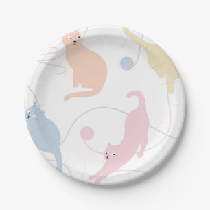 Cat pattern paper plates