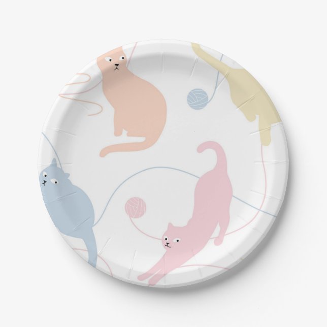 Cat pattern paper plates (Front)