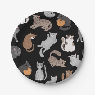 Cat pattern paper plates