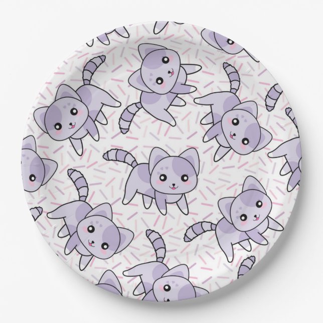 Cat Pattern Paper Plates (Front)