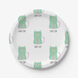 Cat pattern paper plates