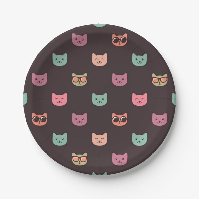 Cat pattern paper plates (Front)