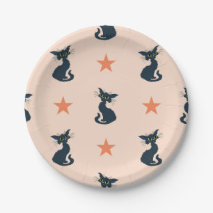 Cat pattern paper plates