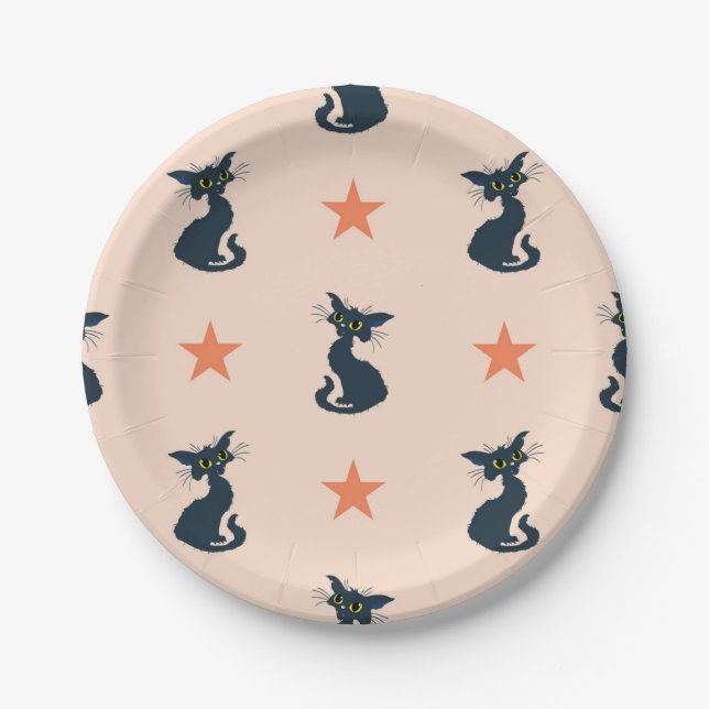 Cat pattern paper plates (Front)