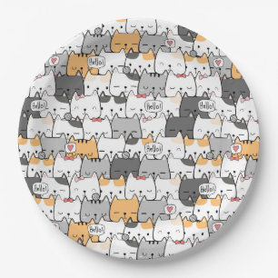 Cat Pattern Paper Plates