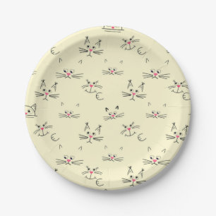 Cat pattern paper plates