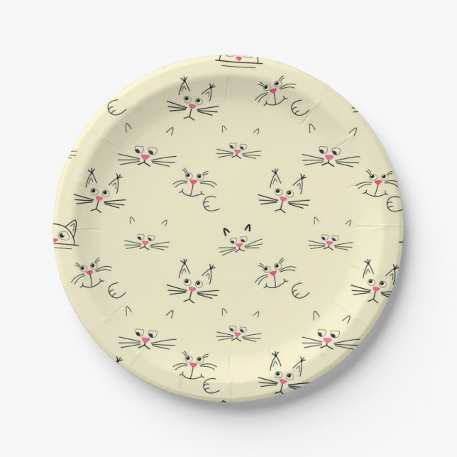 Cat pattern paper plates (Front)
