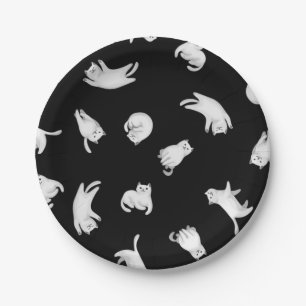 Cat pattern paper plates