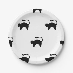 Cat pattern paper plates