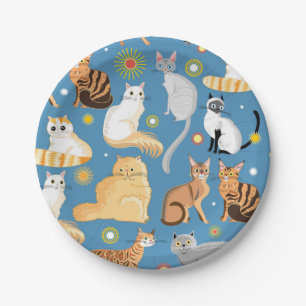 Cat pattern paper plates