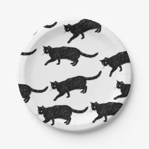 Cat pattern paper plates