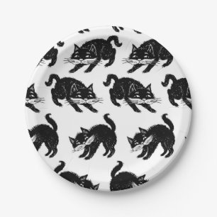 Cat pattern paper plates