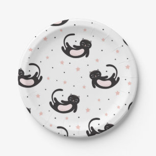 Cat pattern paper plates