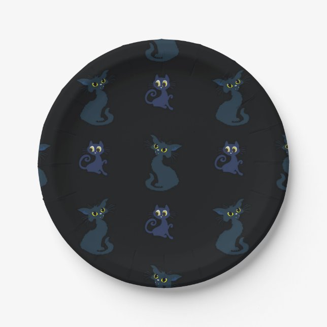 Cat pattern paper plates (Front)